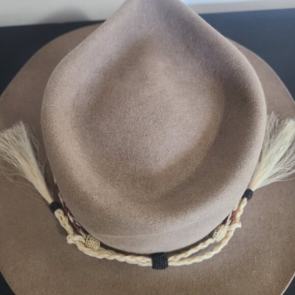 Akubra Fur Felt Hat 56 Australia Outback Cowboy Tan - Picture 5 of 12